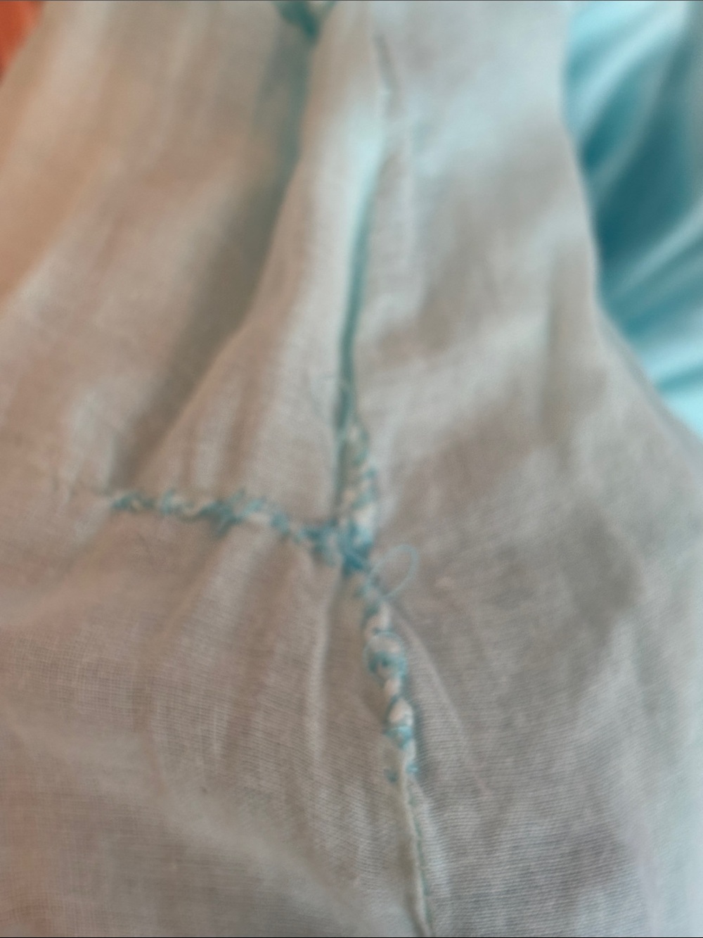 Vintage Ombre Tiered Light Aqua Maxi Skirt - Women 100% Cotton - Picture 10 of 12